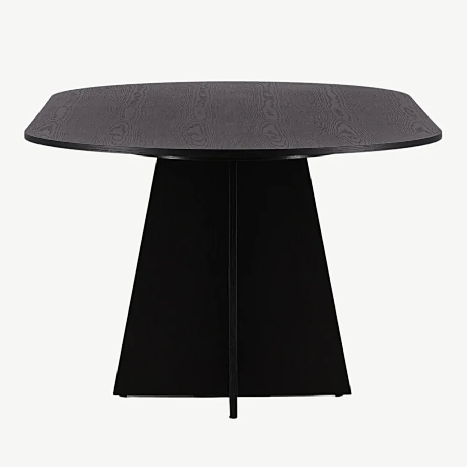 Ovaalne must söögilaud Bootcut, 230×115 cm (MDF, vineer), 15587-848 – 2