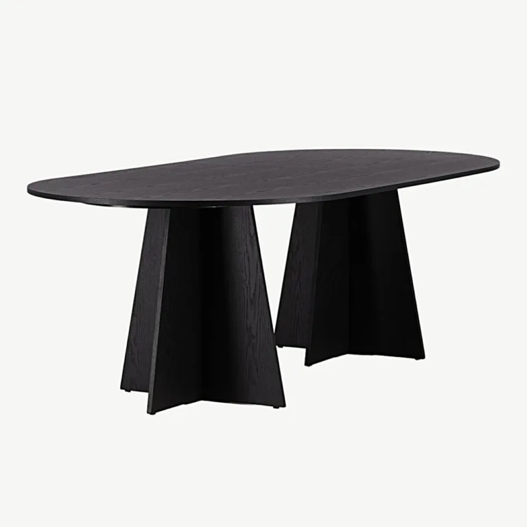 Ovaalne must söögilaud Bootcut, 230x115 cm (MDF, vineer) - 15587-848