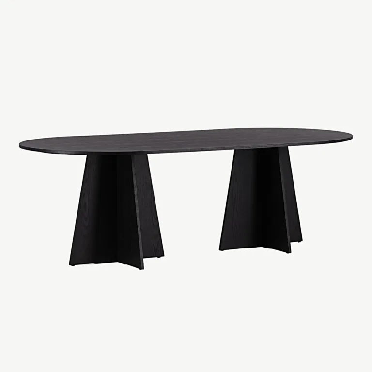 Ovaalne must söögilaud Bootcut, 230x115 cm (MDF, vineer) - 15587-848