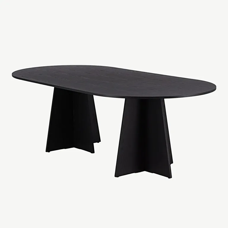 Ovaalne must söögilaud Bootcut, 230x115 cm (MDF, vineer) - 15587-848