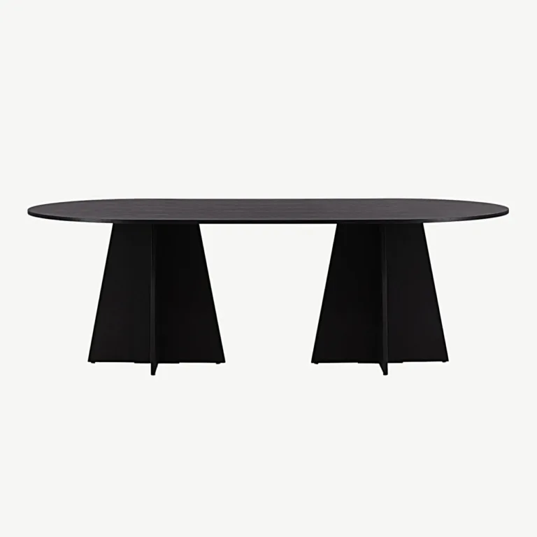 Ovaalne must söögilaud Bootcut, 230x115 cm (MDF, vineer) - 15587-848