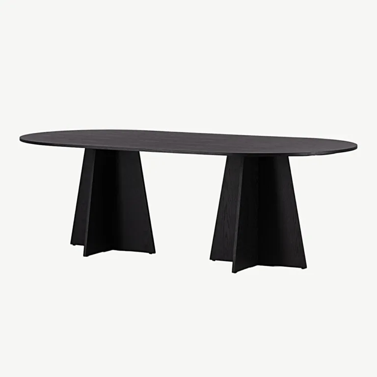 Ovaalne must söögilaud Bootcut, 230x115 cm (MDF, vineer) - 15587-848