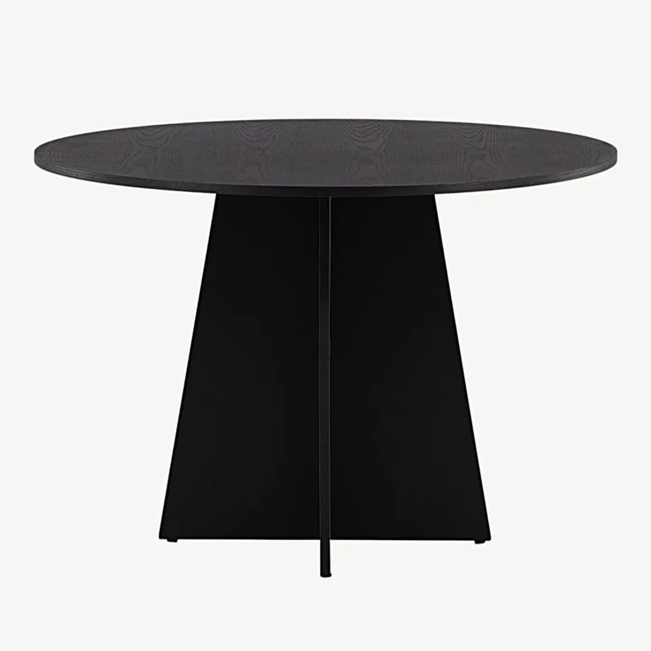 Ümmargune söögilaud Bootcut, must MDF (ø110 cm), 15588-848 – 2
