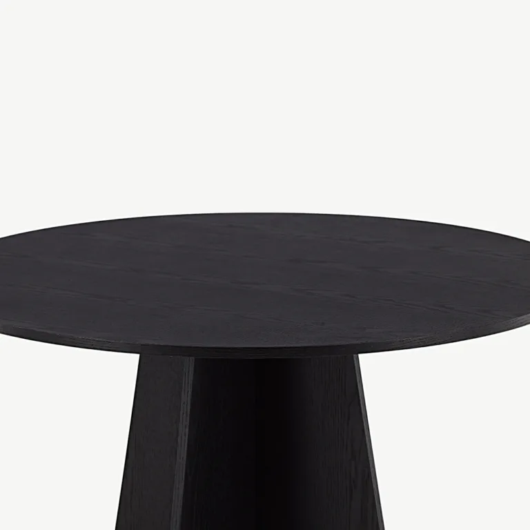 Ümmargune söögilaud Bootcut, must MDF (ø110 cm) - 15588-848