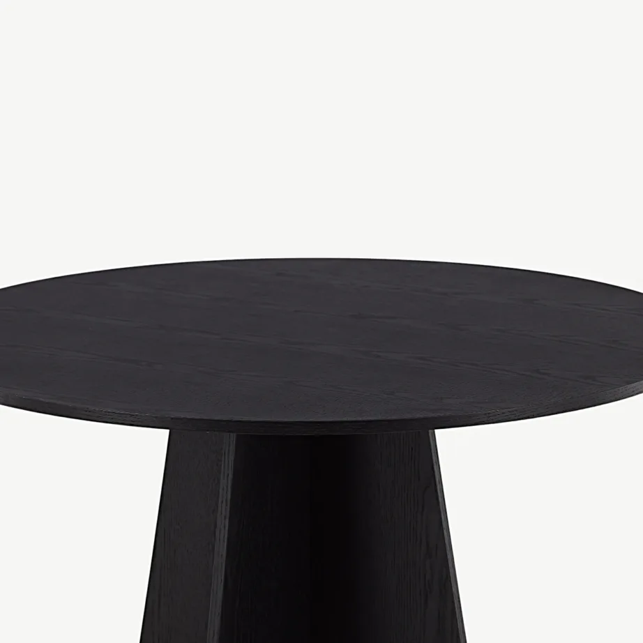 Ümmargune söögilaud Bootcut, must MDF (ø110 cm), 15588-848 – 4