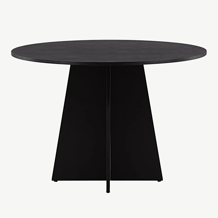 Ümmargune söögilaud Bootcut, must MDF (ø110 cm), 15588-848 – 5