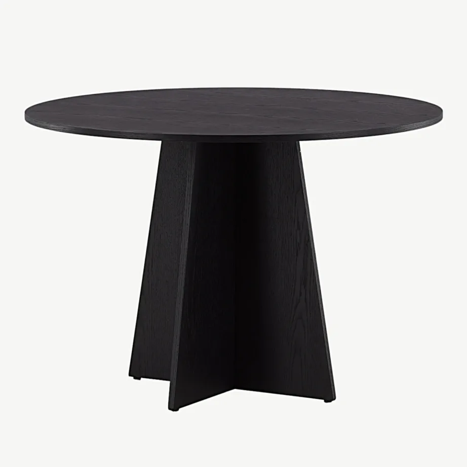 Ümmargune söögilaud Bootcut, must MDF (ø110 cm), 15588-848 – 6