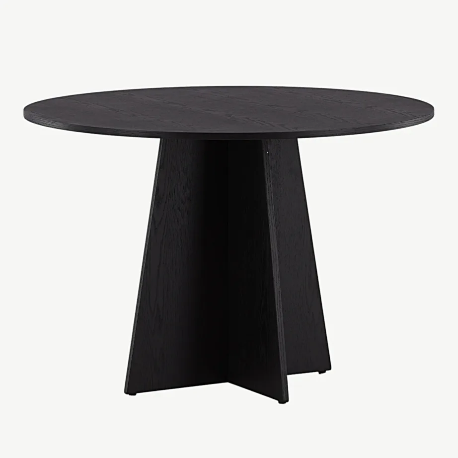 Ümmargune söögilaud Bootcut, must MDF (ø110 cm), 15588-848 – 7