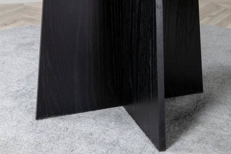 Ümmargune söögilaud Bootcut, must MDF (ø110 cm) - 15588-848