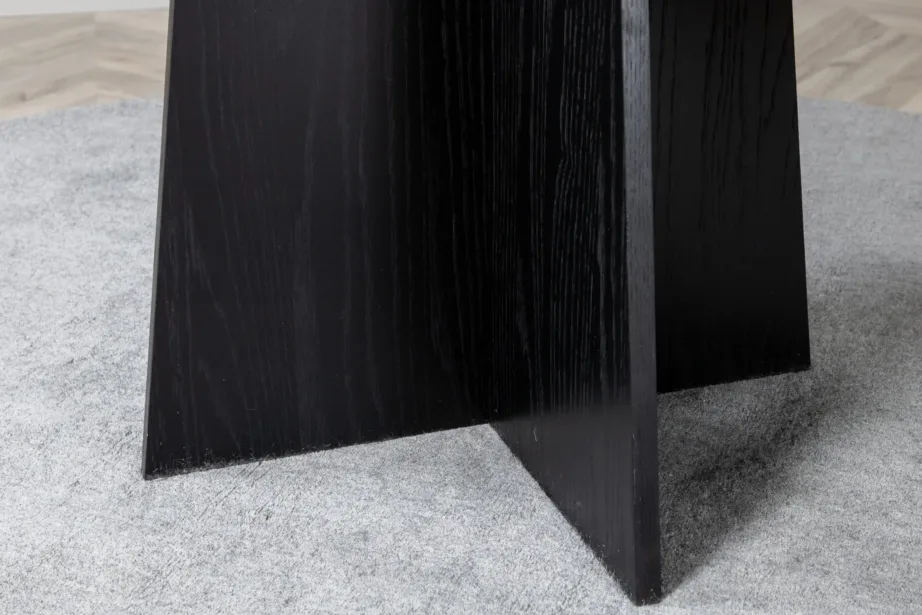 Ümmargune söögilaud Bootcut, must MDF (ø110 cm), 15588-848 – 13