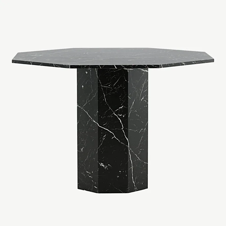 Marbs söögilaud musta marmorimustriga, Ø110 cm - 15589-588