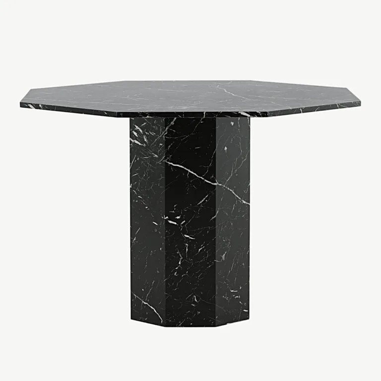 Marbs söögilaud musta marmorimustriga, Ø110 cm - 15589-588