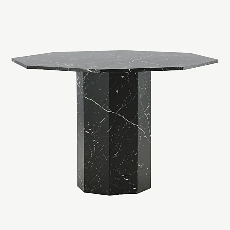 Marbs söögilaud musta marmorimustriga, Ø110 cm - 15589-588
