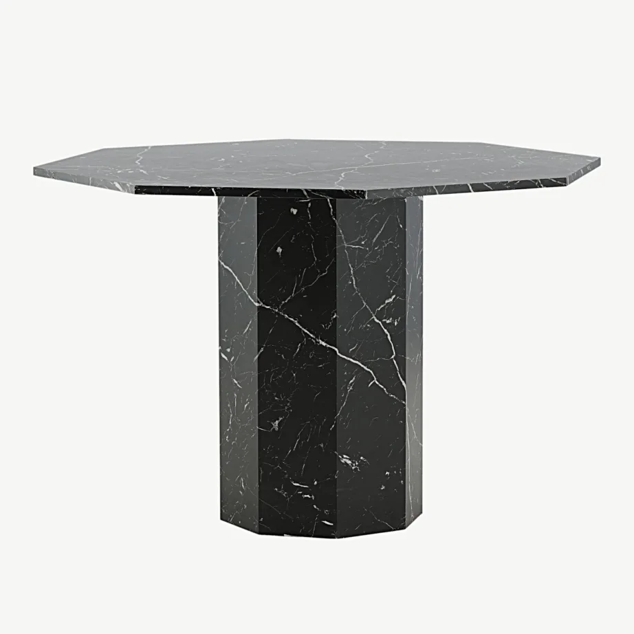 Marbs söögilaud musta marmorimustriga, Ø110 cm, 15589-588 – 4