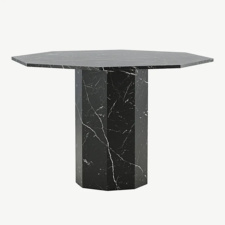 Marbs söögilaud musta marmorimustriga, Ø110 cm - 15589-588