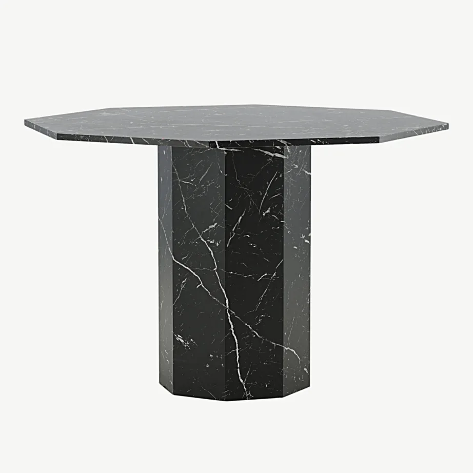 Marbs söögilaud musta marmorimustriga, Ø110 cm, 15589-588 – 5