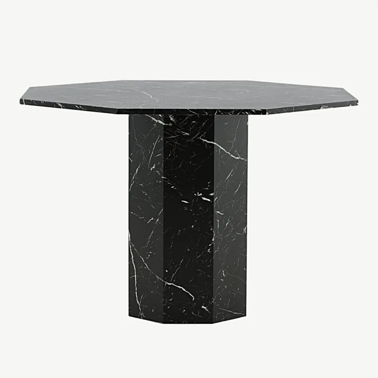 Marbs söögilaud musta marmorimustriga, Ø110 cm - 15589-588