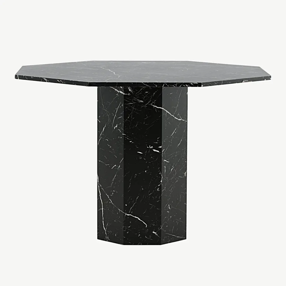 Marbs söögilaud musta marmorimustriga, Ø110 cm, 15589-588 – 7