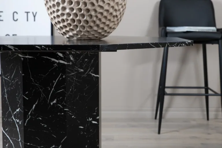 Marbs söögilaud musta marmorimustriga, Ø110 cm - 15589-588