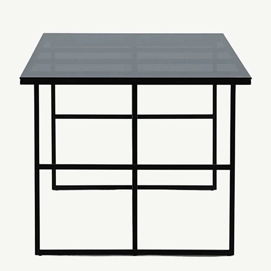 Leifi söögilaud musta raamiga ja suitsuklaasist lauaplaadiga, 15591-888 – 2