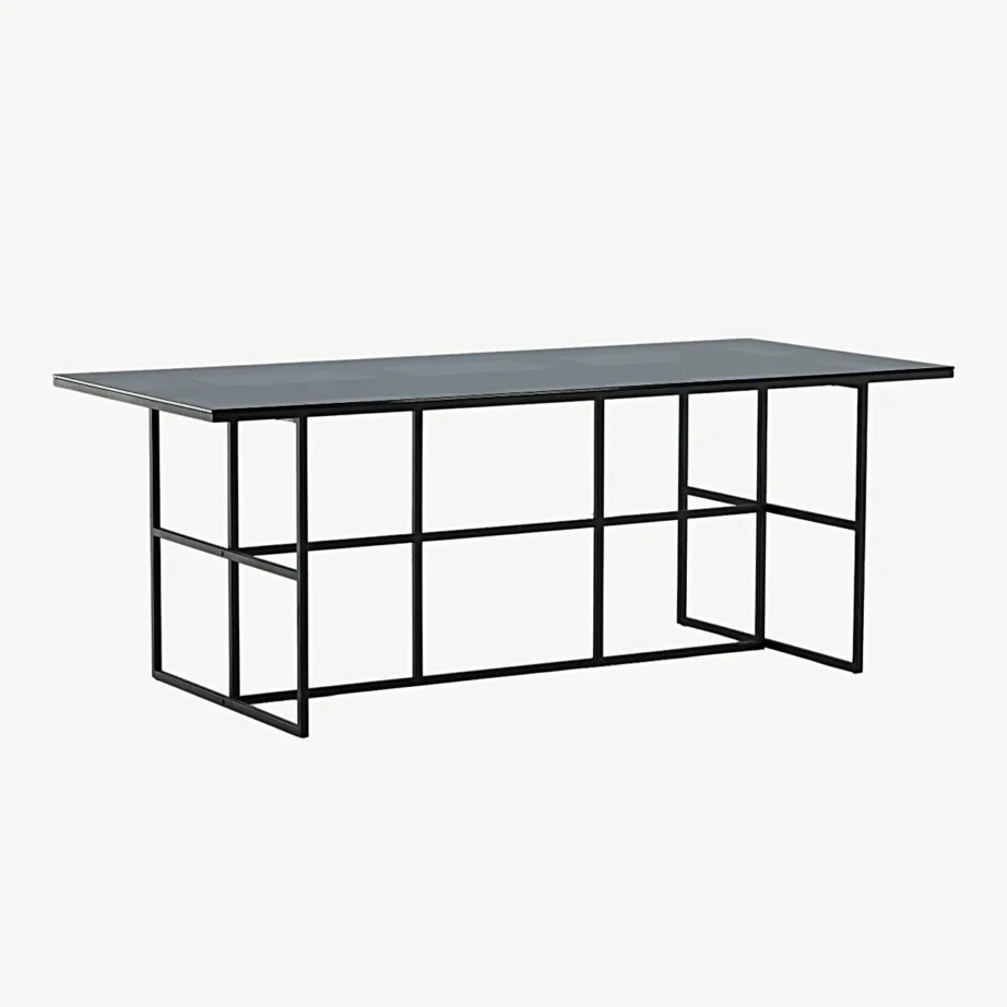 Leifi söögilaud musta raamiga ja suitsuklaasist lauaplaadiga, 15591-888 – 3