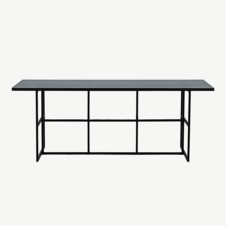 Leifi söögilaud musta raamiga ja suitsuklaasist lauaplaadiga, 15591-888 – 4