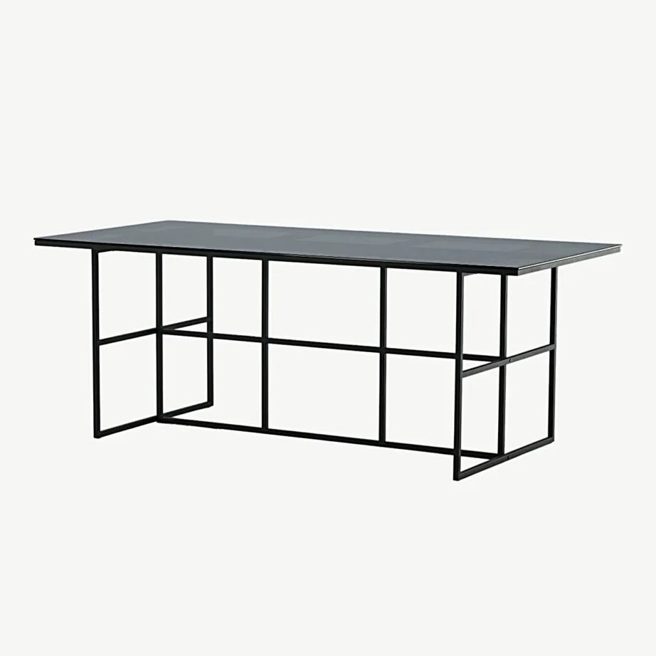 Leifi söögilaud musta raamiga ja suitsuklaasist lauaplaadiga, 15591-888 – 5