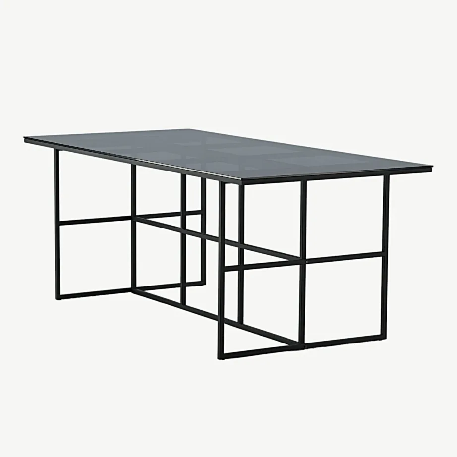Leifi söögilaud musta raamiga ja suitsuklaasist lauaplaadiga, 15591-888 – 6