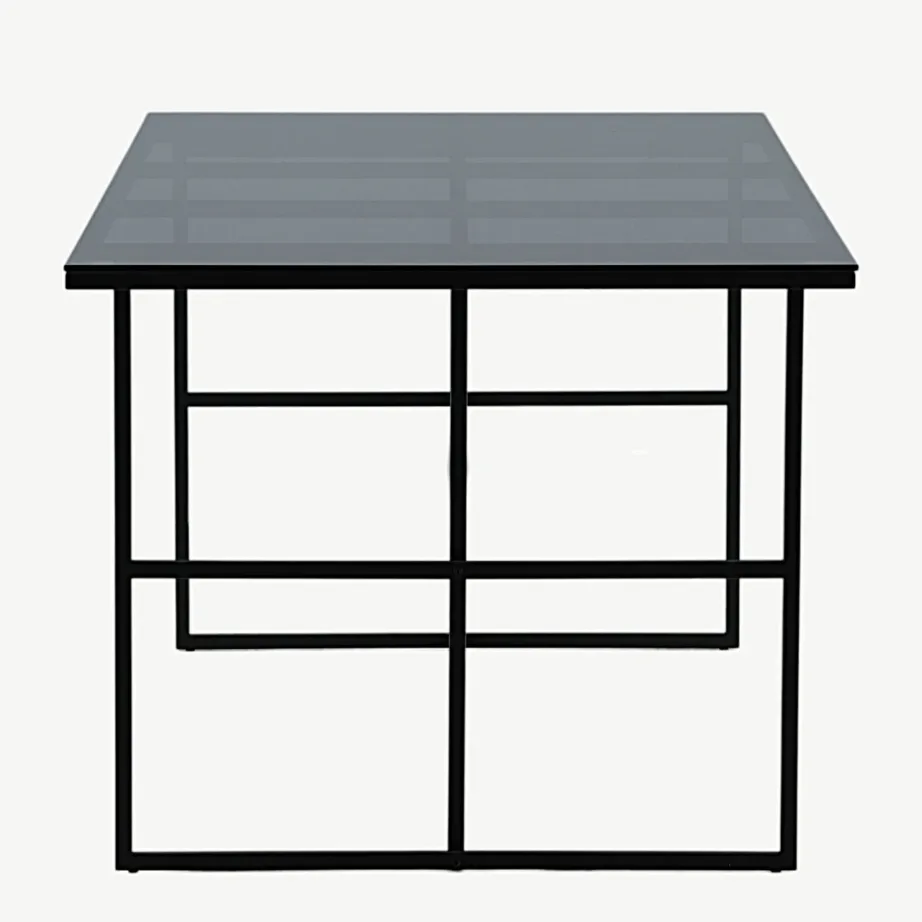 Leifi söögilaud musta raamiga ja suitsuklaasist lauaplaadiga, 15591-888 – 7