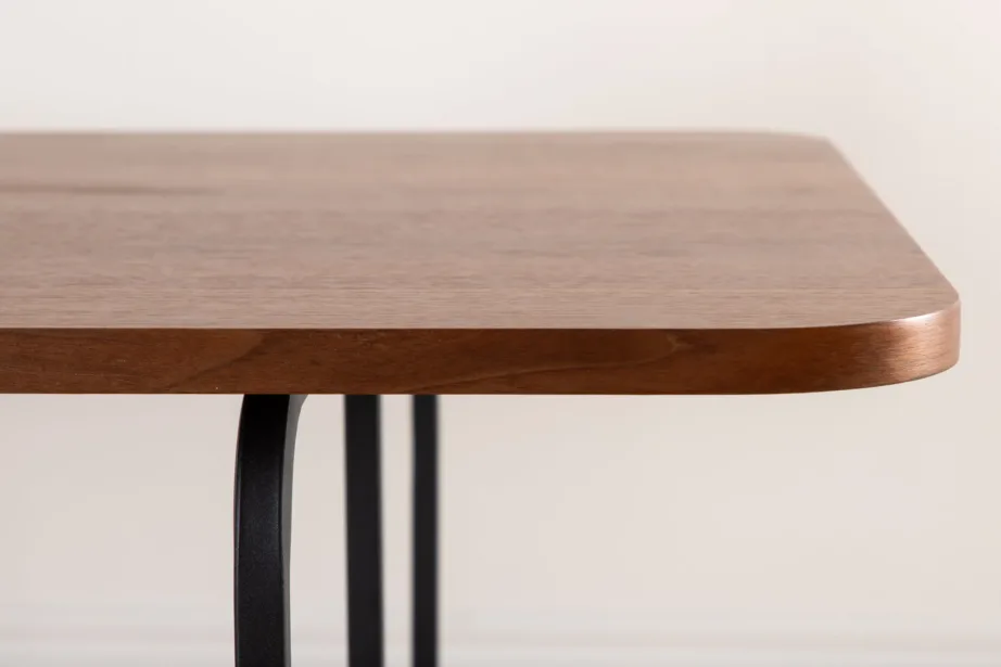 Ristkülikukujuline Uno pähklispooniga söögilaud mustade metalljalgadega, 15592-468 – 13