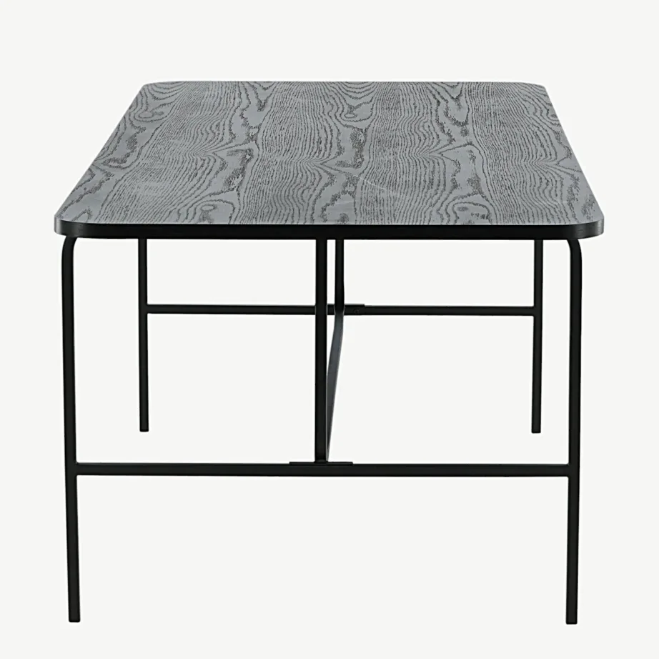 Must MDF-ist söögilaud Uno metallraamiga (200 × 90 cm), 15592-488 – 7