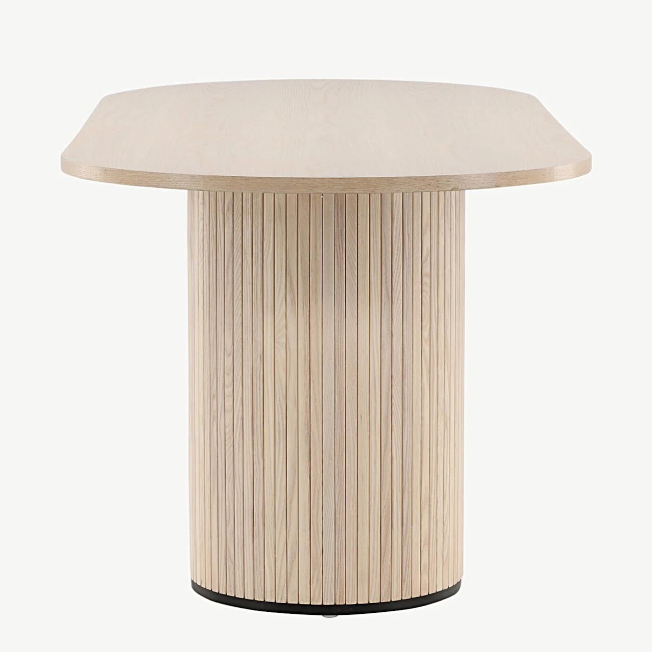 Ovaalne söögilaud Bianca, valgeks peitsitud MDF ja vineer, 200 × 90 cm - 15595-840