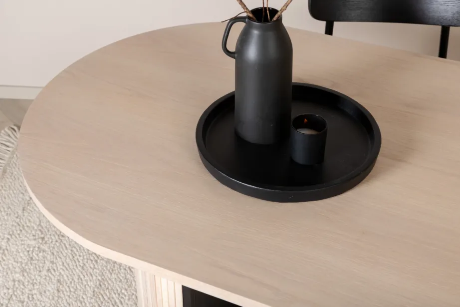 Ovaalne söögilaud Bianca, valgeks peitsitud MDF ja vineer, 200 × 90 cm, 15595-840 – 11