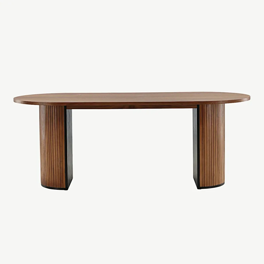 Ovaalne pähklispooniga söögilaud Bianca, soonilise jalaga, 15595-846 – 5