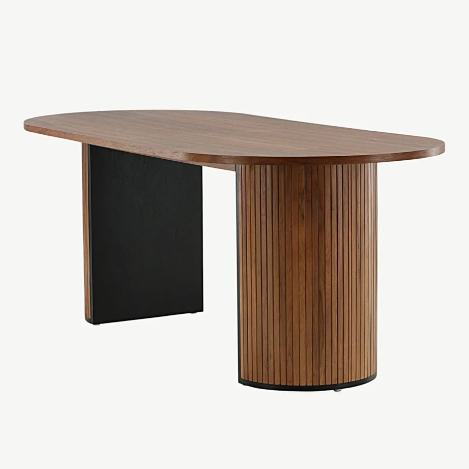 Ovaalne pähklispooniga söögilaud Bianca, soonilise jalaga, 15595-846 – 6