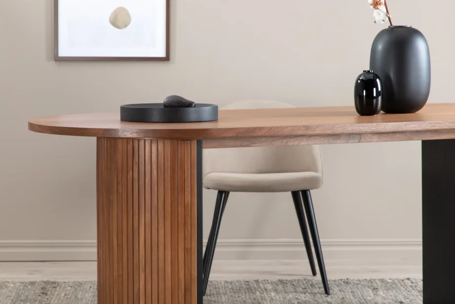 Ovaalne pähklispooniga söögilaud Bianca, soonilise jalaga, 15595-846 – 10