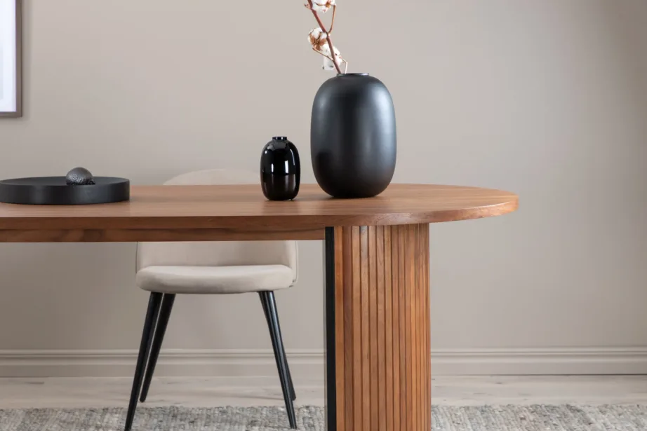 Ovaalne pähklispooniga söögilaud Bianca, soonilise jalaga, 15595-846 – 17