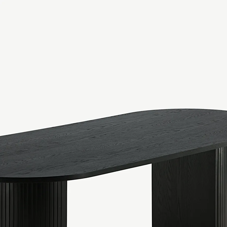 Ovaalne must söögilaud Bianca kollektsioonist, MDF ja musta vineeriga, 15595-848 – 4