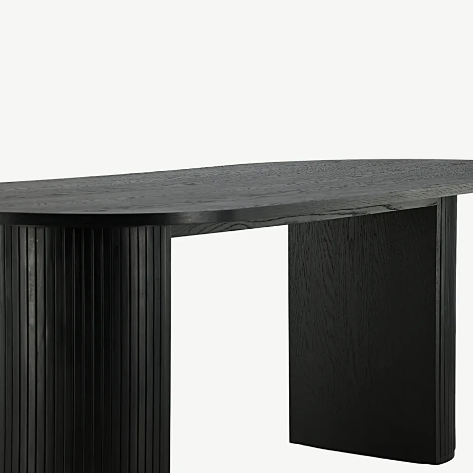 Ovaalne must söögilaud Bianca kollektsioonist, MDF ja musta vineeriga, 15595-848 – 5