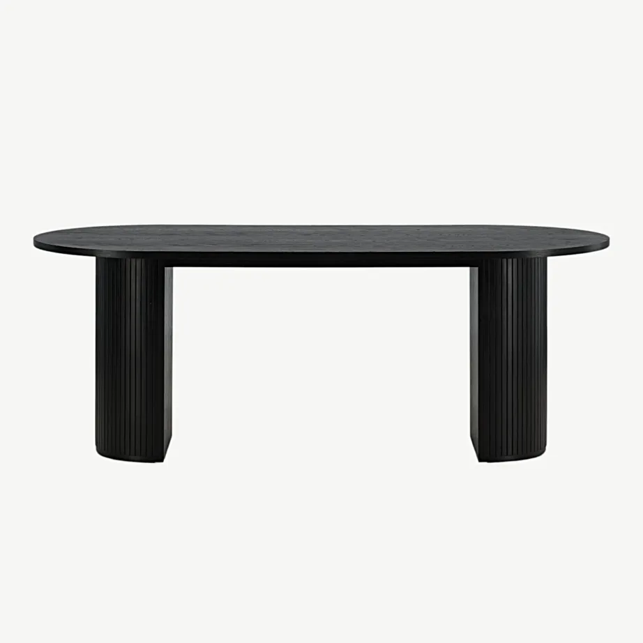 Ovaalne must söögilaud Bianca kollektsioonist, MDF ja musta vineeriga, 15595-848 – 6
