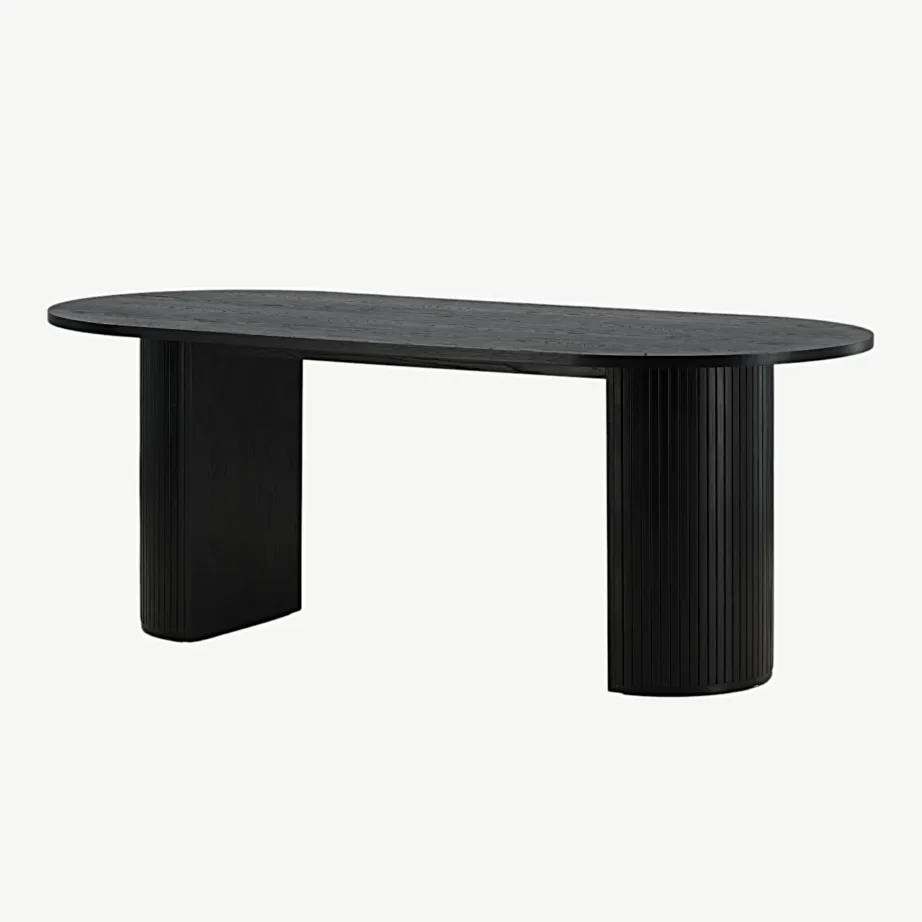 Ovaalne must söögilaud Bianca kollektsioonist, MDF ja musta vineeriga, 15595-848 – 7