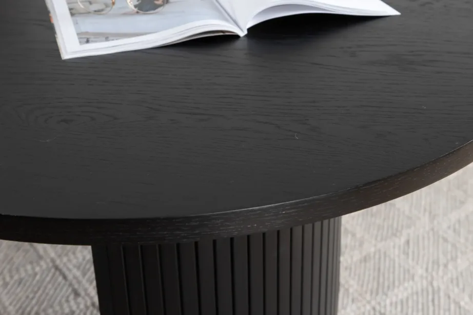Ovaalne must söögilaud Bianca kollektsioonist, MDF ja musta vineeriga, 15595-848 – 12