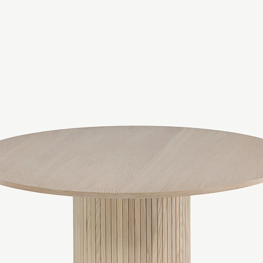 Ümmargune söögilaud Bianca valgeks peitsitud tammevineerist, ø110 cm, 15596-840 – 4