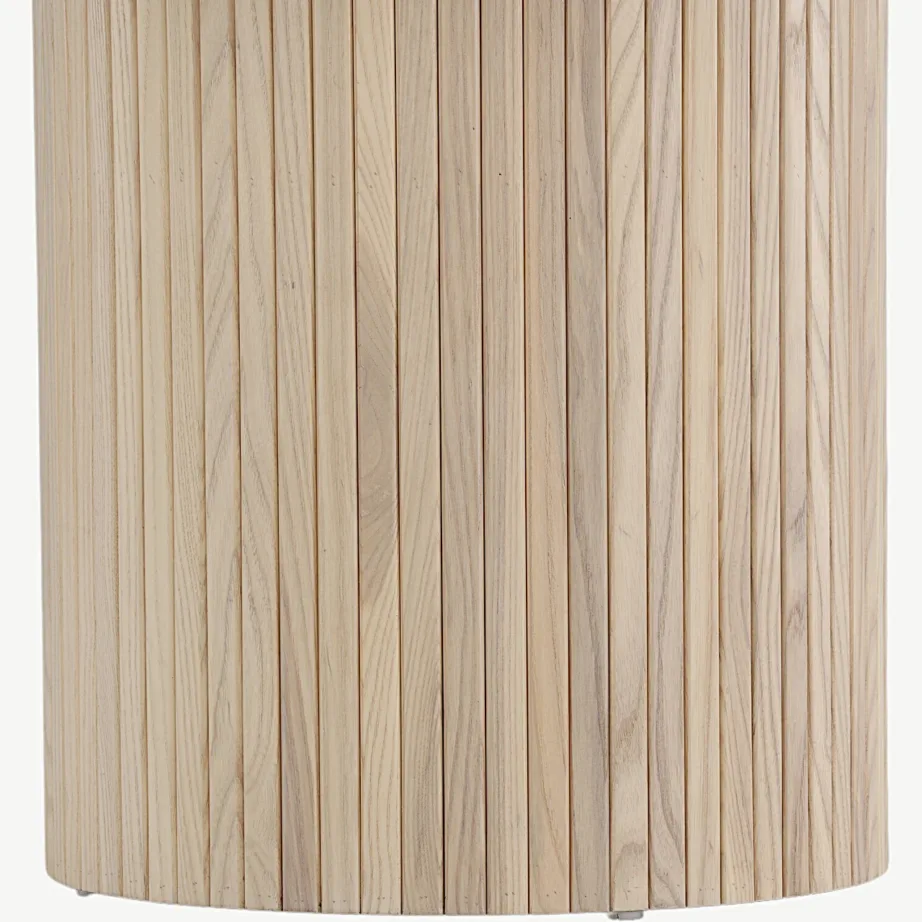 Ümmargune söögilaud Bianca valgeks peitsitud tammevineerist, ø110 cm, 15596-840 – 5