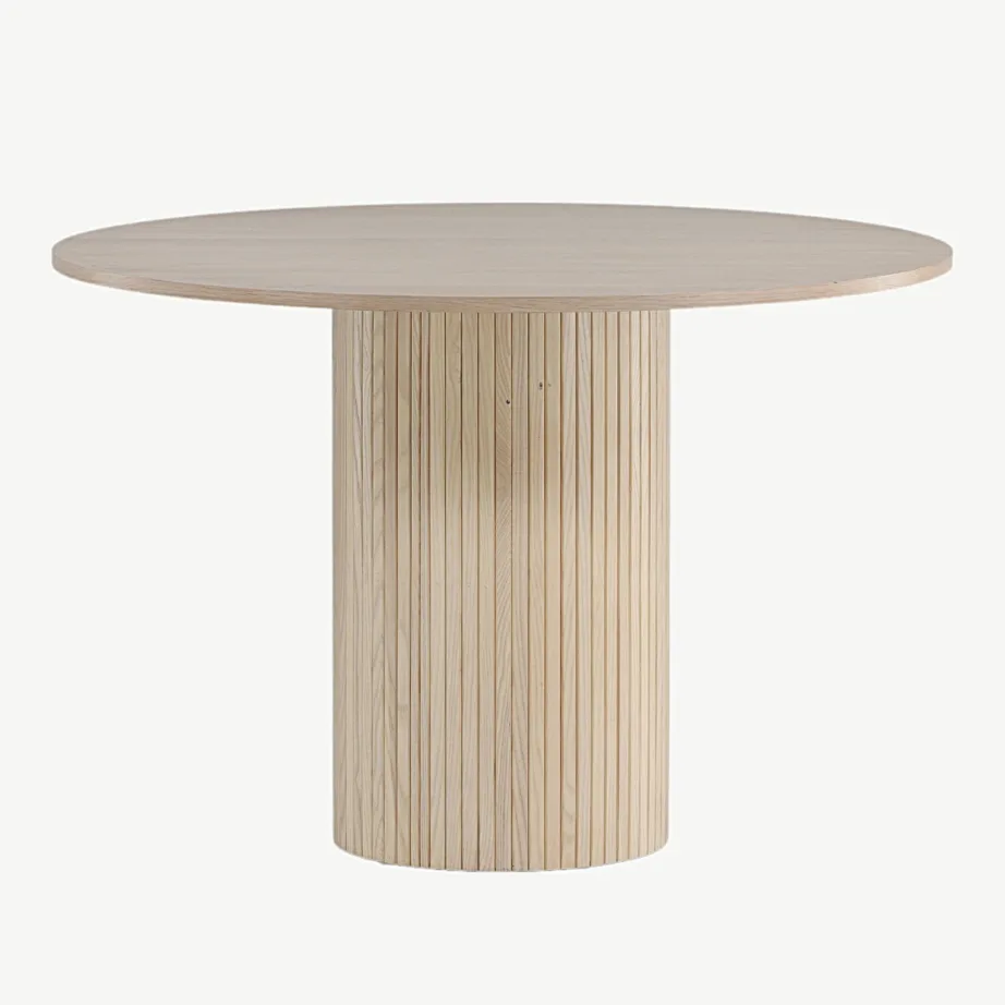 Ümmargune söögilaud Bianca valgeks peitsitud tammevineerist, ø110 cm, 15596-840 – 6