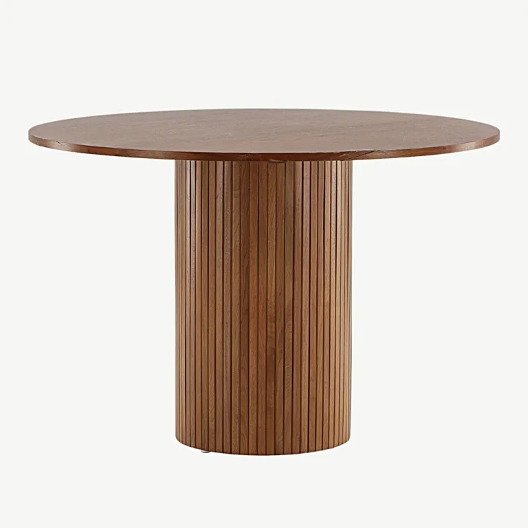 Bianca ümmargune söögilaud, pähklispooniga, Ø110 cm - 15596-846