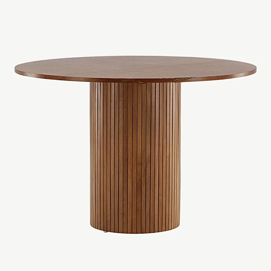 Bianca ümmargune söögilaud, pähklispooniga, Ø110 cm, 15596-846 – 3