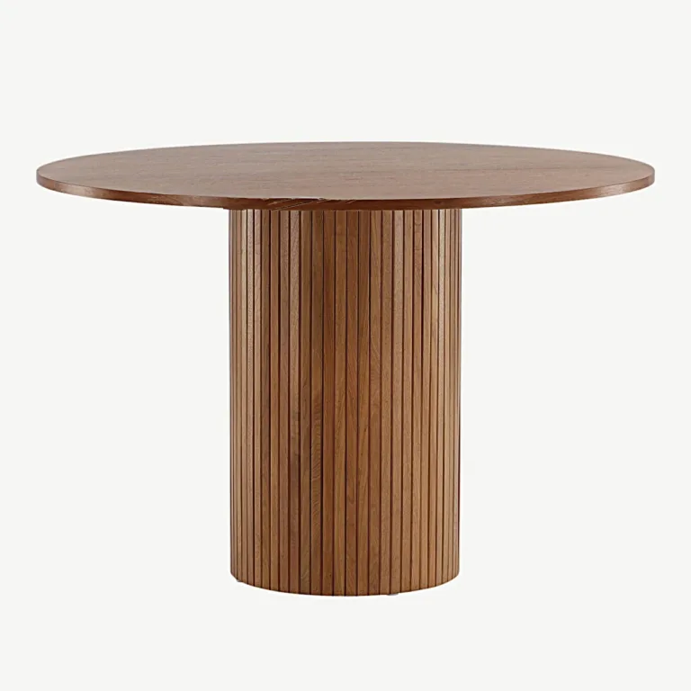 Bianca ümmargune söögilaud, pähklispooniga, Ø110 cm - 15596-846
