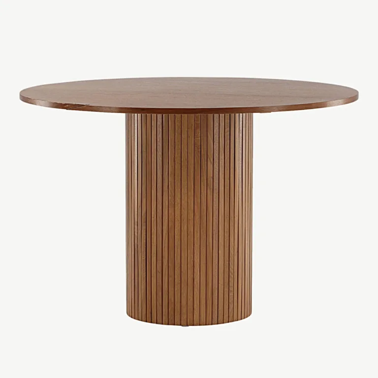 Bianca ümmargune söögilaud, pähklispooniga, Ø110 cm - 15596-846