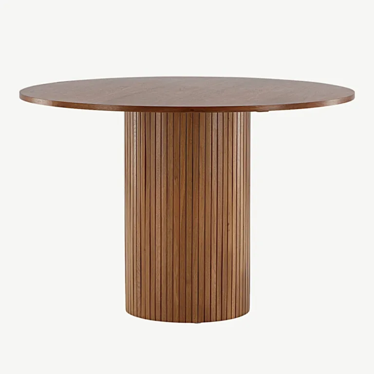 Bianca ümmargune söögilaud, pähklispooniga, Ø110 cm - 15596-846